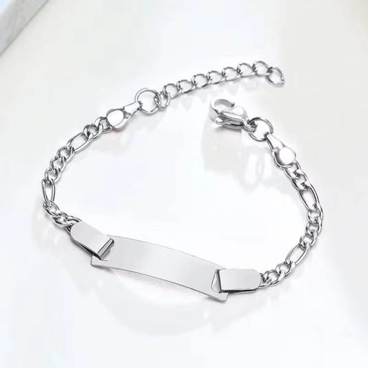 Personalize Baby Name Bracelet Infant Bangle Jewelry Customized Engravable ID Name Stainless Steel Chain Birthday Gift