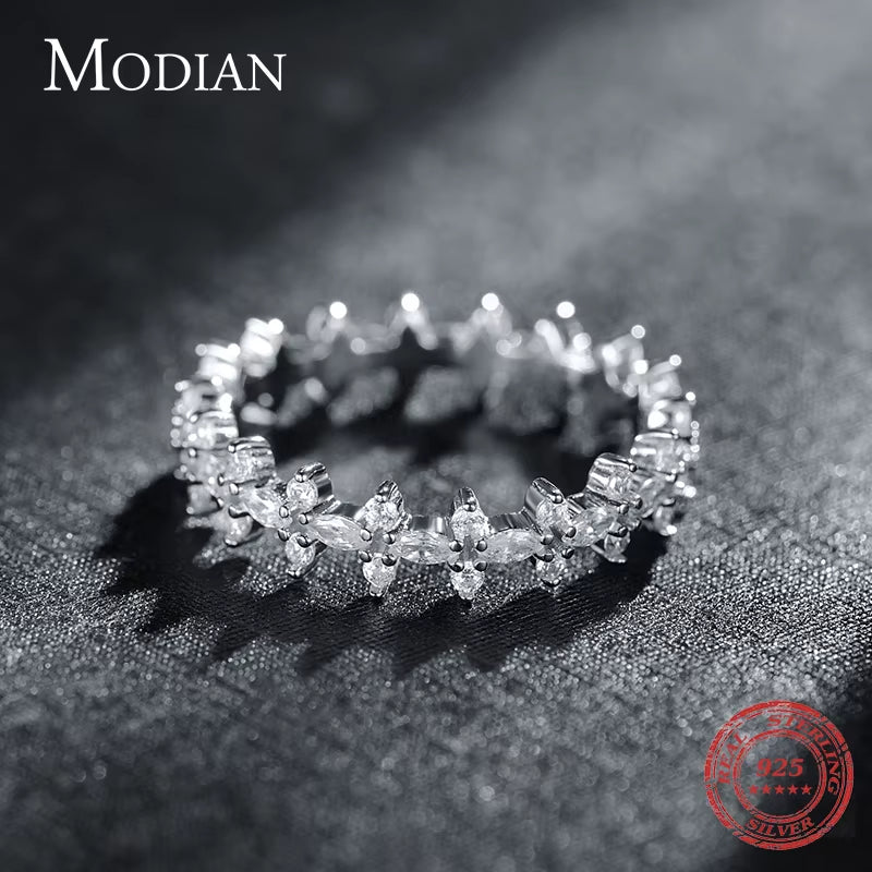 EternaGlow™ 925 Sterling Silver Rhombus CZ Stackable Rings – Sparkle, Stack, Shine